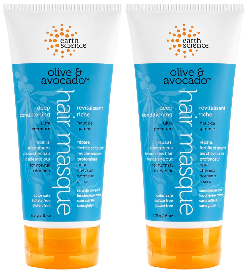 Earth Therapeutics Earth Science Olive & Avocado Hair Masque pack boosts moisture and manageability