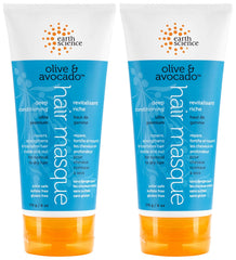 Earth Therapeutics Earth Science Olive & Avocado Hair Masque pack boosts moisture and manageability