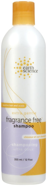 Earth Therapeutics Earth Science Shampoo fragrance-free bottle; gentle cleanse for sensitive scalp.
