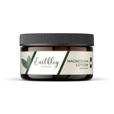 Earthley Wellness Magnesium Lotion bottle shows soothing nighttime application for relaxed muscles.