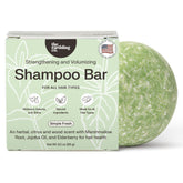 The Earthling Co. Shampoo Bar lather close-up for gentle cleansing and buildup removal.