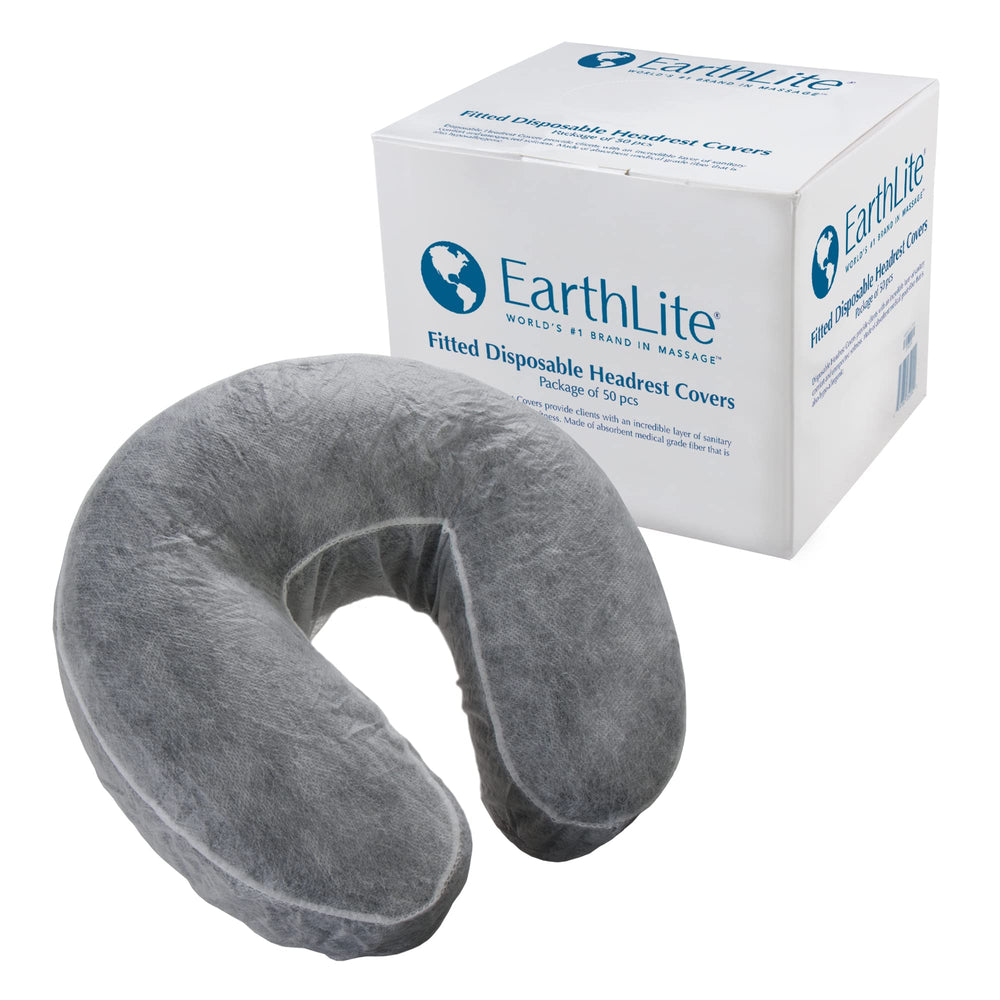 EarthLite fitted face cradle cover with elastic edge for secure, hygienic use on massage tables.