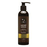Earthly Body Hemp Seed Bath & Shower Gel bottle-front view showing hydrating formula.