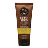 Earthly Body hemp seed lotion Nag Champa bottle close-up for hydration