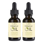 Earthly Body Miracle Oil bottle front showing vegan, all-natural oils for skin nourishment.