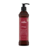 Earthly Body MKS Eco Endz original scent bottle closeup for smooth frizz-resistant ends.