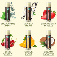Earth's Daughter vanilla bean lip balm flavor close-up for tasty moisture.