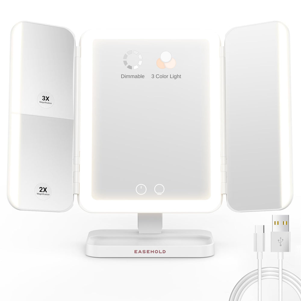 EASEHOLD makeup mirror with 116 LEDs for even, precise makeup checks