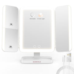 EASEHOLD makeup mirror with 116 LEDs for even, precise makeup checks
