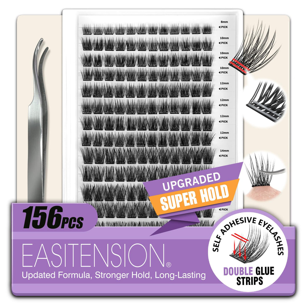EASITENSION self-adhesive eyelash kit front view for quick, confident application