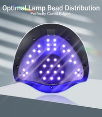 Easkep 120W UV nail lamp with gloves demonstrates stain-free curing