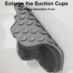 Easkite shower scrubber with strong suction cups on wall