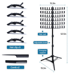 Eastdone braiding hair rack with foldable base for easy transport.