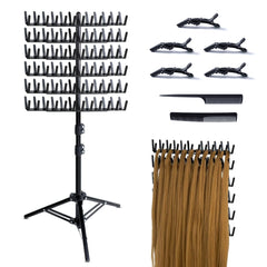Eastdone braiding hair rack stand with 144 pegs keeps extensions organized.