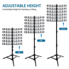 Eastdone adjustable-height braid rack saves space during styling sessions.