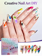 EBANKU 0.5mm tip enables fine lines for precise nail art