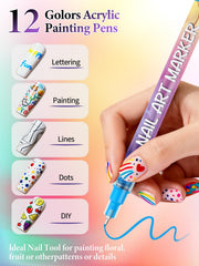 EBANKU 12-color palette offers vibrant pigments for salon-quality nail designs