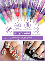 EBANKU pens demonstrate DIY patterns and nail art designs.