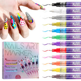 EBANKU nail art pens set packaging shows 12 colors for quick home nail art