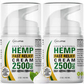Eclipse Hemp Cream bottle front shows non-greasy formula for quick relief