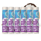 Eco Lips Bee Free unscented lip balm tubes deliver daily moisture for dry lips