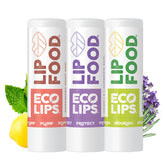 Eco Lips Lip Food tube closeup shows nourishing balm for everyday hydration