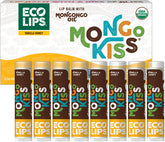 Eco Lips Mongo Kiss 8-pack front view shows gifting-ready lip balms.