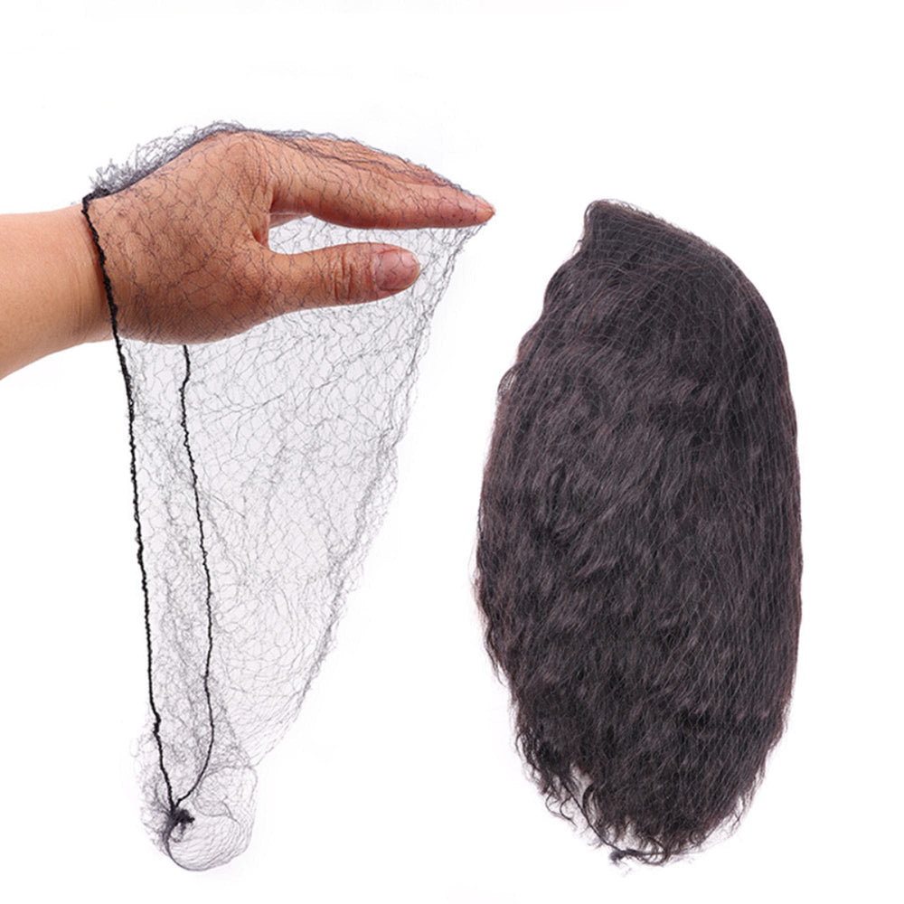 Ecojunmi invisible hair net 30inch black pack of 100 keeps hair neat and secure.