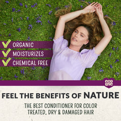 ecolove organic grape extract closeup signals hydrating formula for frizz control.