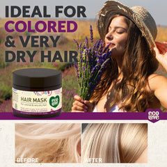 ecoLove lavender packaging emphasizing vegan, organic formulation.
