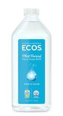 ECOS hand soap Free N Clear refill bottle for eco-friendly waste reduction during daily use