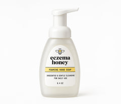 Eczema Honey pump bottle delivering gentle cleansing for dry hands
