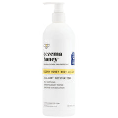ECZEMA HONEY Oatmeal Body Lotion bottle showcases travel-friendly packaging for daily relief.
