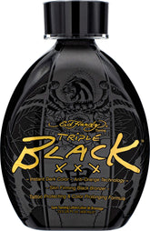 ED HARDY Black XXX tanning lotion bottle front showing deep, even color
