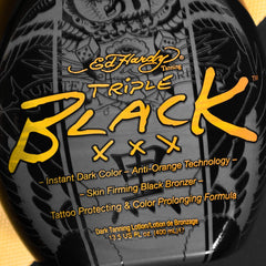 ED HARDY Black XXX tattoo protection concept image highlighting fade-resistant color