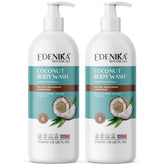 EDENIKA BOTANICALS Coconut Body Wash bottle front showing moisturizing formula for dry skin