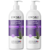 Edenika Lavender Body Wash bottle enables a gentle spa-like cleanse.