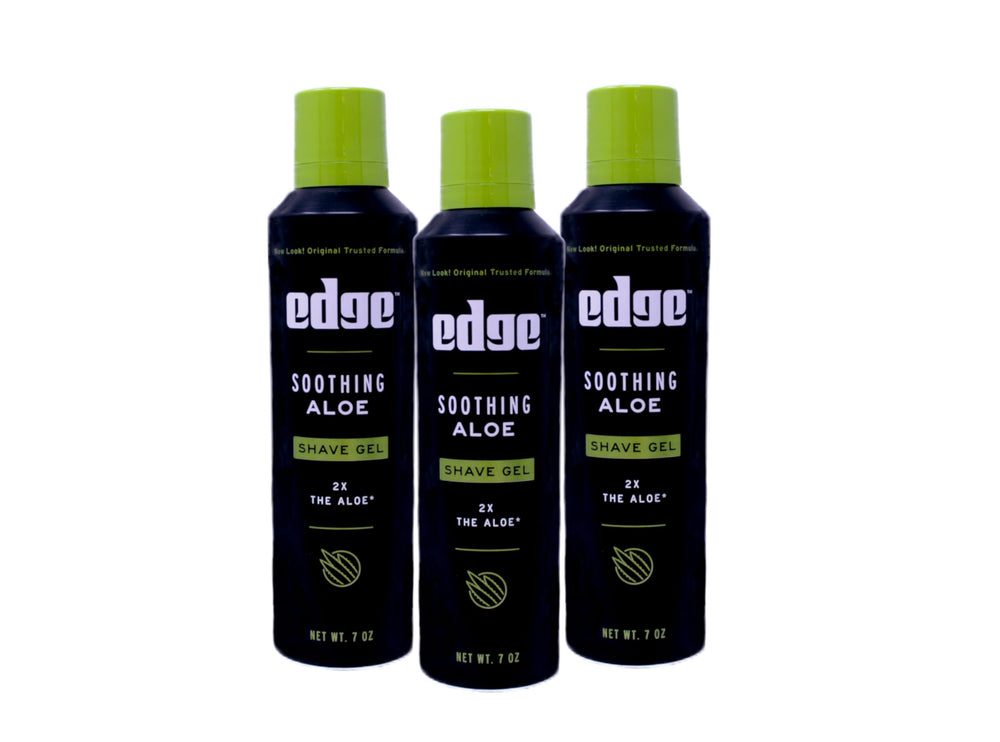 Edge Soothing Aloe Shave Gel bottle pour for quick, smooth shave
