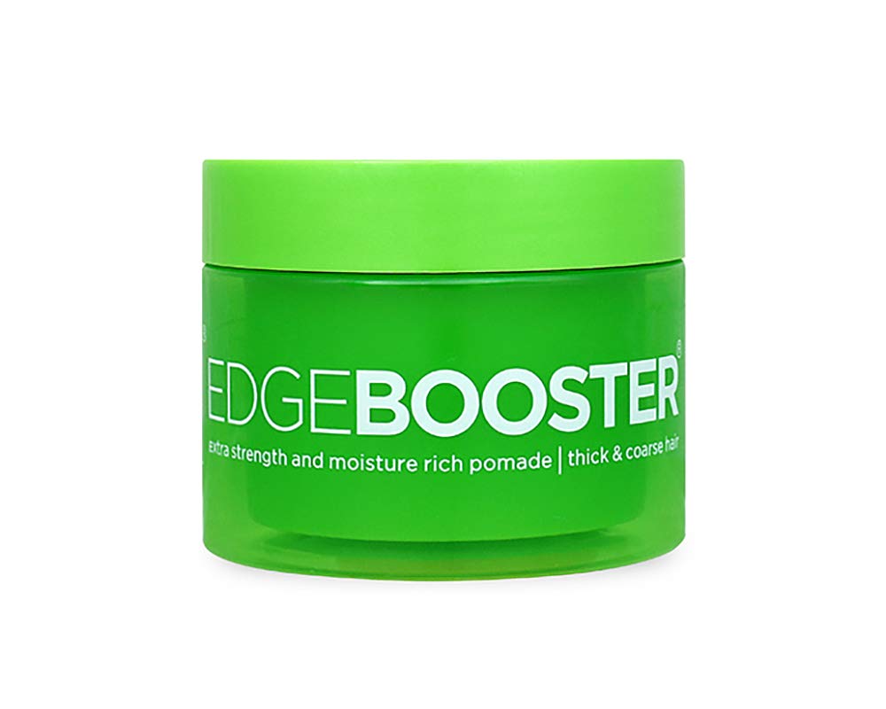 Edge Booster Style Factor emerald jar provides moisture-rich hold for bold styles.