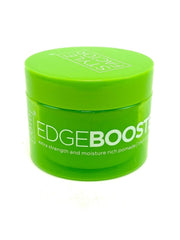 Emerald packaging on shelf highlights Edge Booster oil-based formula.