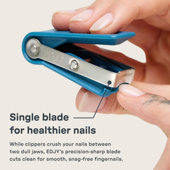 EDJY Fingernail Cutter blade closeup shows sharp surgical-grade steel for precise cuts