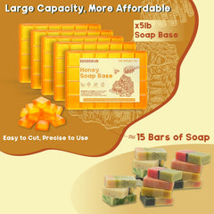 EDSRDRUS honey scented soap base bottle highlights fragrance and moisturizing feel