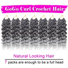 EERYA GOGO CURL 10in TGRAY closeup highlights soft, lightweight fiber.