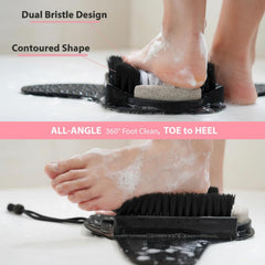 Efforest non-slip suction cups on shower foot scrubber mat for safe use