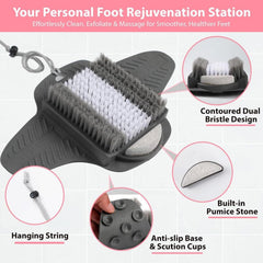 Efforest foot scrubber with non-slip suction cups keeps mat secure during bath time