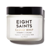 Eight Saints Cloud Whip jar close-up shows airy cream for daily hydration.