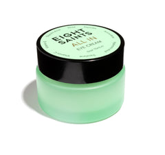 Eight Saints eye cream packaging with pump for easy hydration