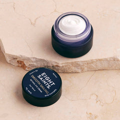 Eight Saints retinol eye cream application under-eye area demonstrates quick absorption.