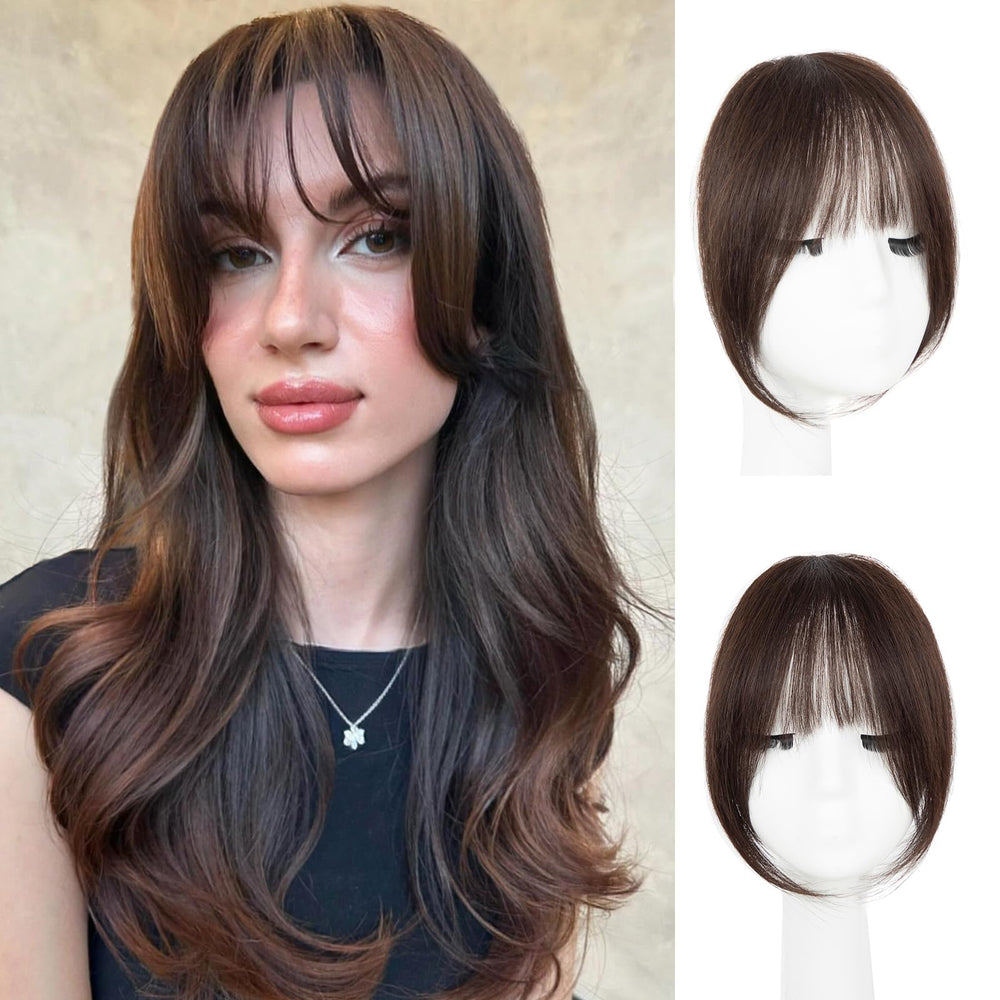 EINAEY clip in bangs full-front view shows natural texture for daily wear