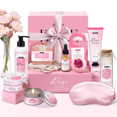 EIRNAY rose-petal soy candles create a soothing home spa ambiance